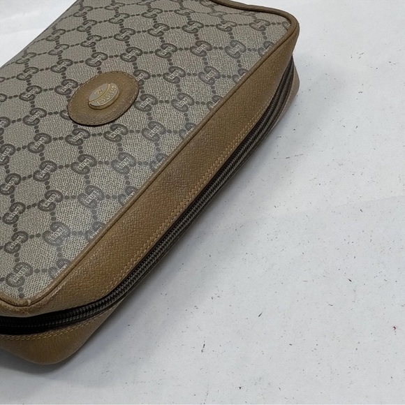 GUCCI PLUS Clutch Bag  Brown PVC - Picture 4 of 9